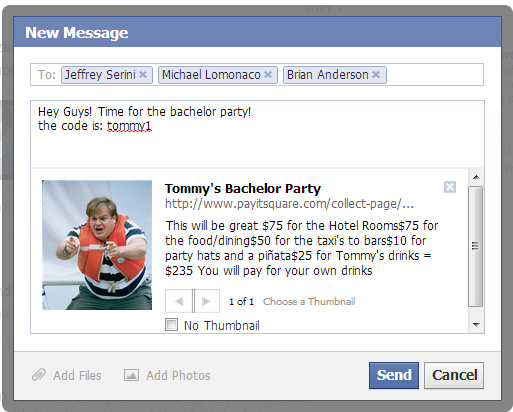 Send Facebook Invite